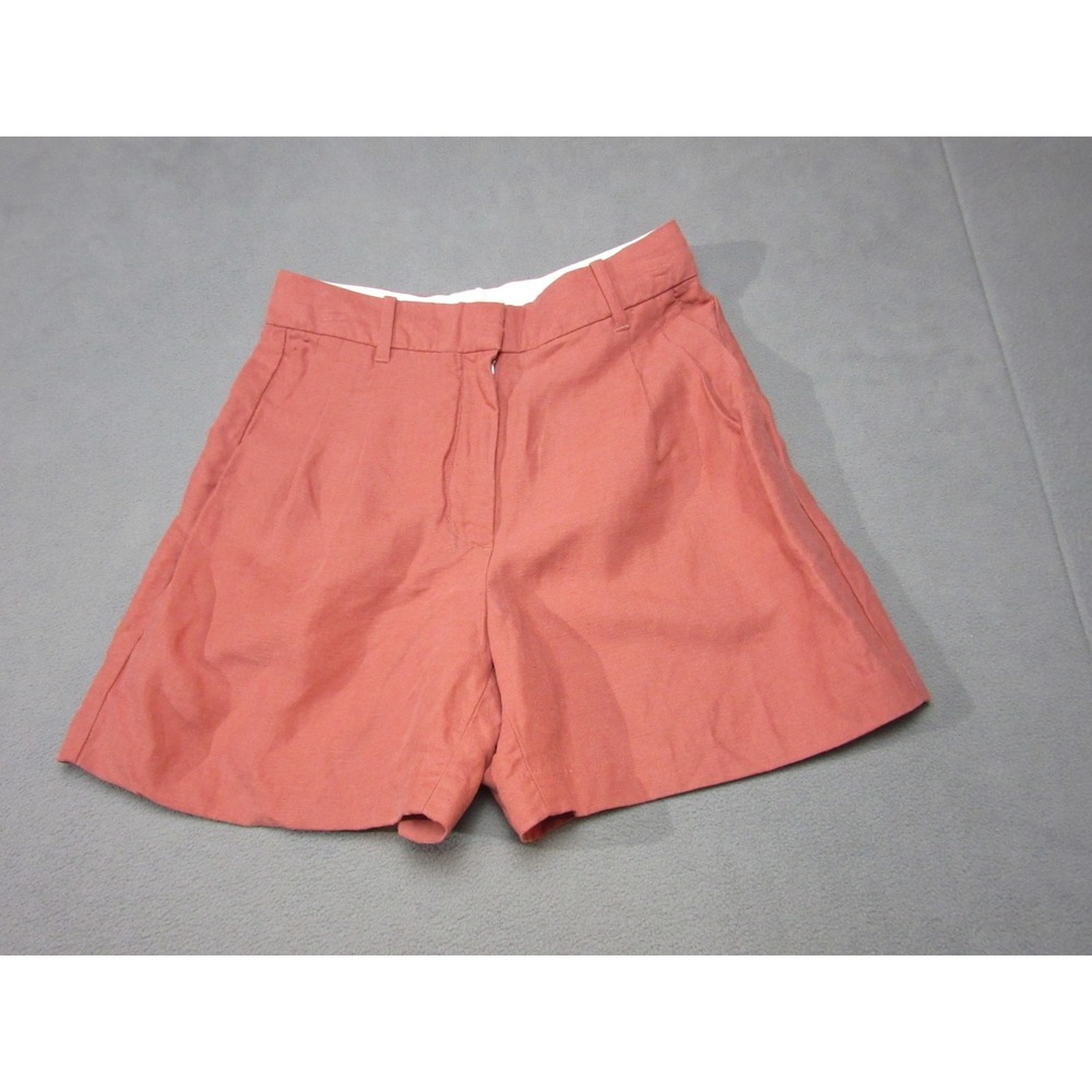 Wilfred Shorts Women 4 Pink Aritzia The Effortless Linen Chino Pleated High Rise
